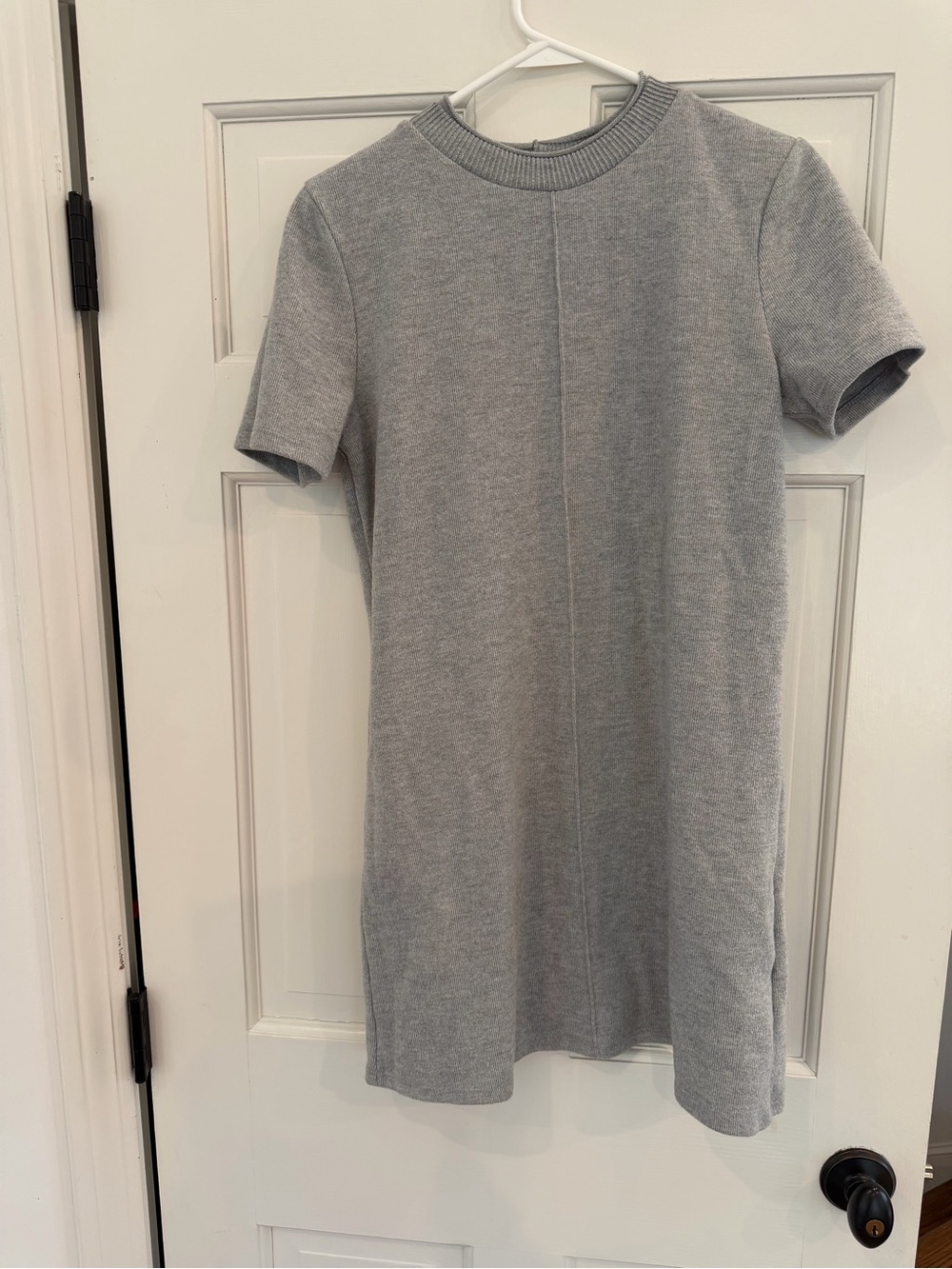 Zara women Light Gray Short-Sleeve Knit Dress